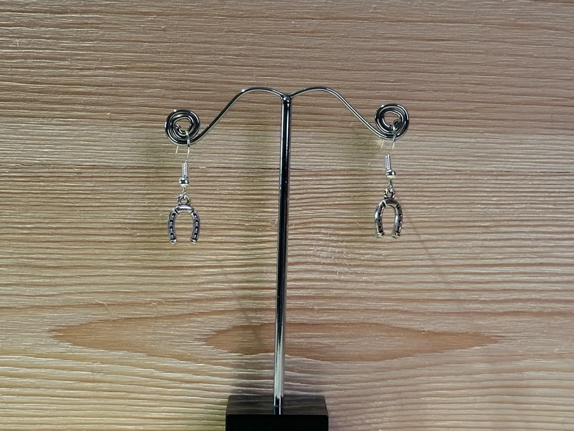 Boucle d'oreilles argenté fer à cheval en acier inoxydable