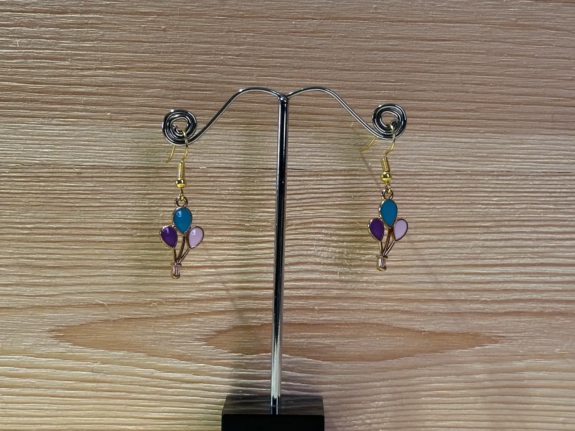 Boucles d'oreilles dorées ballons en acier inoxydable