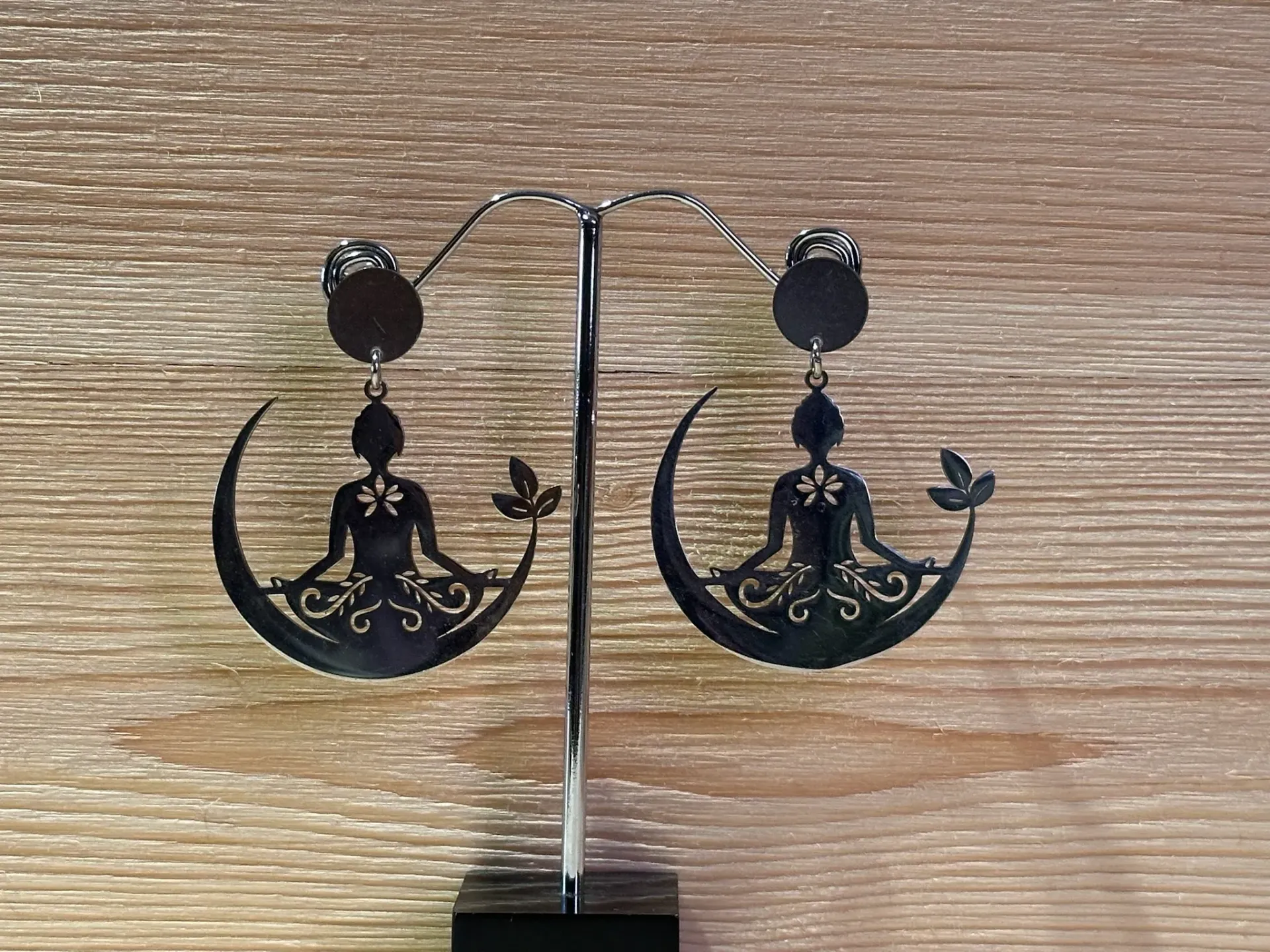 Boucle d'oreilles zen en acier inoxydable