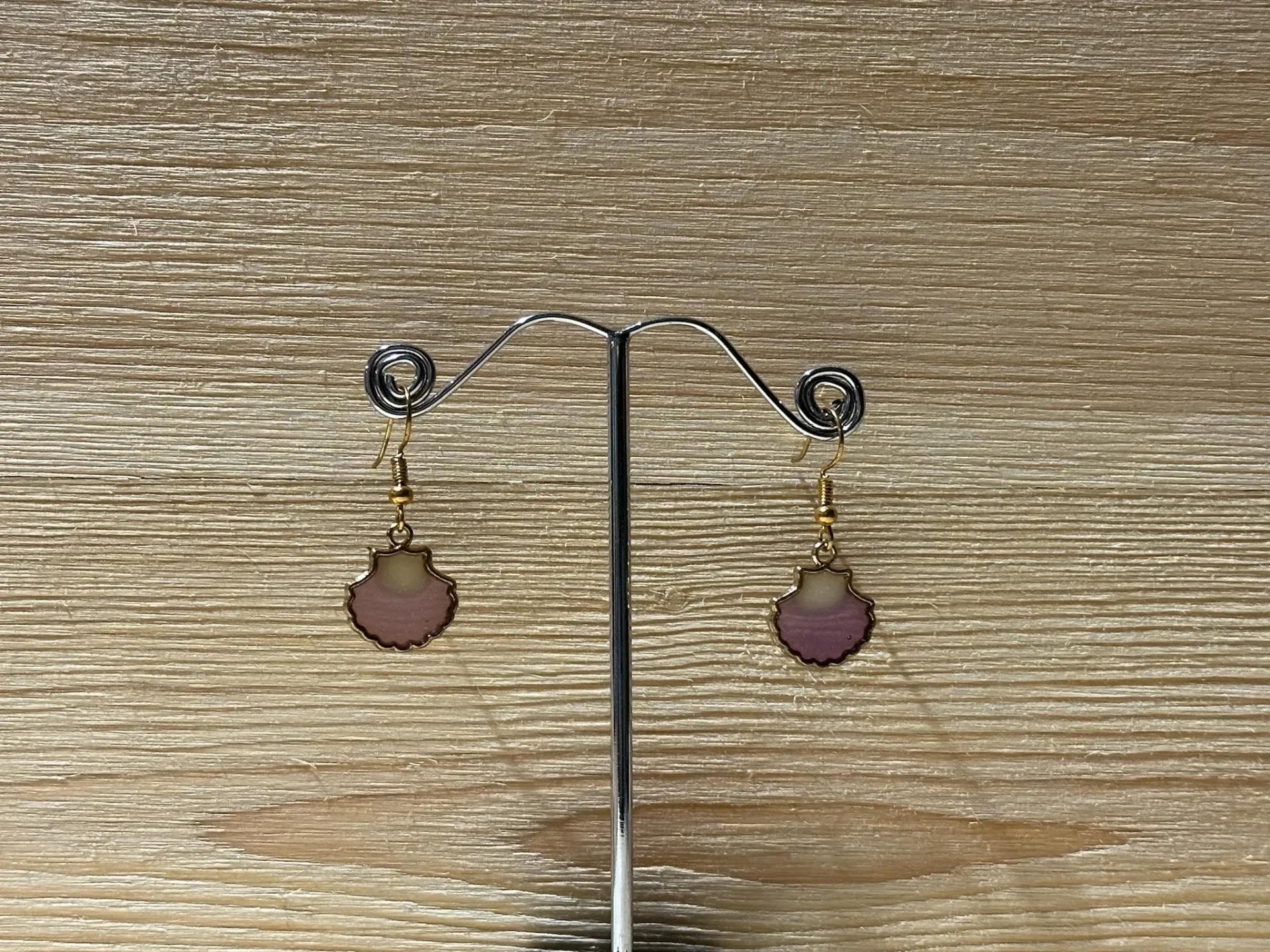 Boucle d'oreilles coquillage en acier inoxydable (Rose)