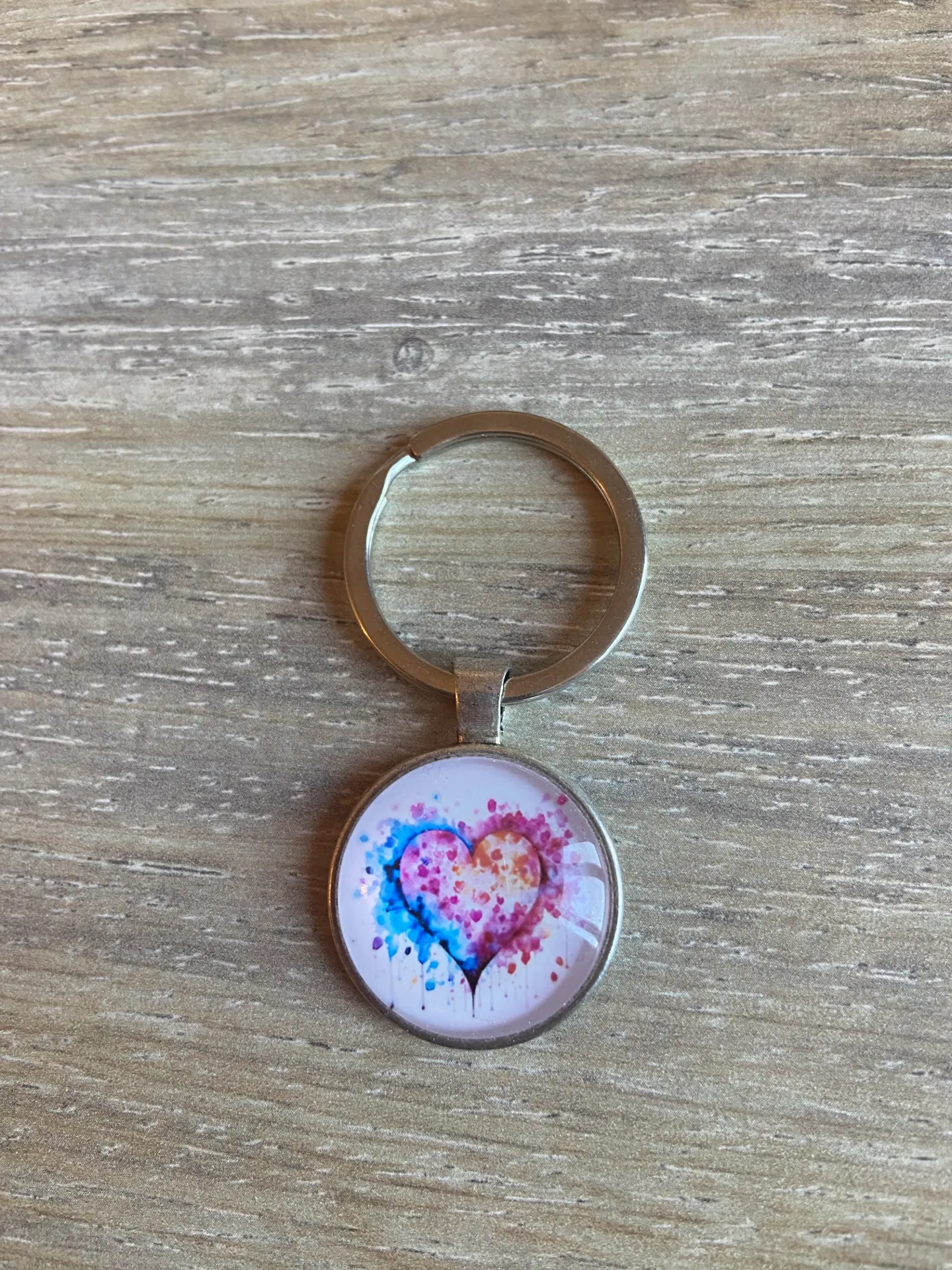 Porte-clé cœur multicolore