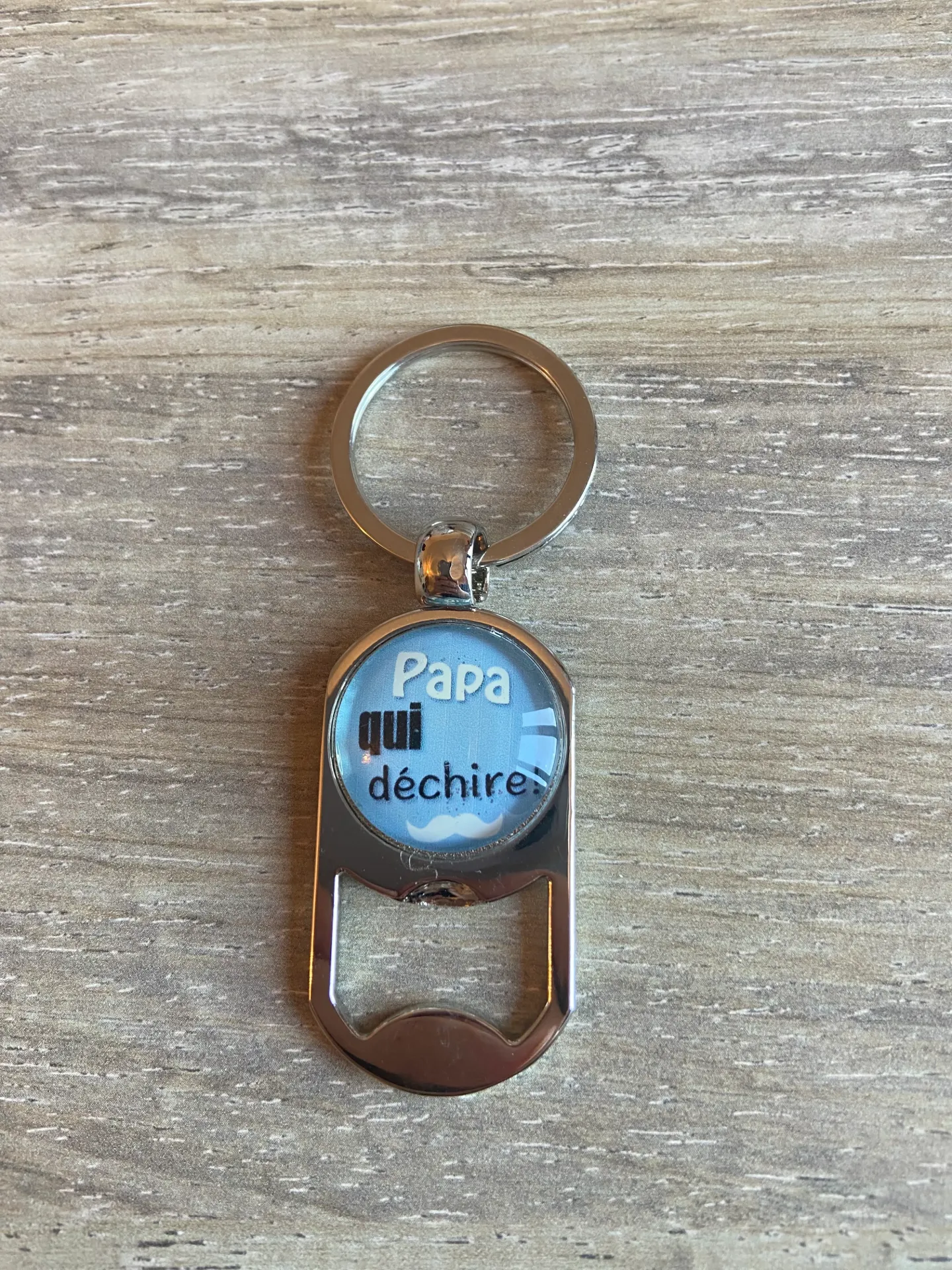 Porte-clé décapsuleur "papa qui déchire"