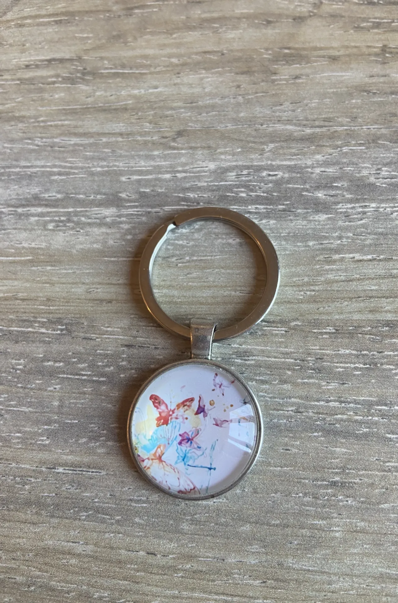 Porte-clé papillon multicolore