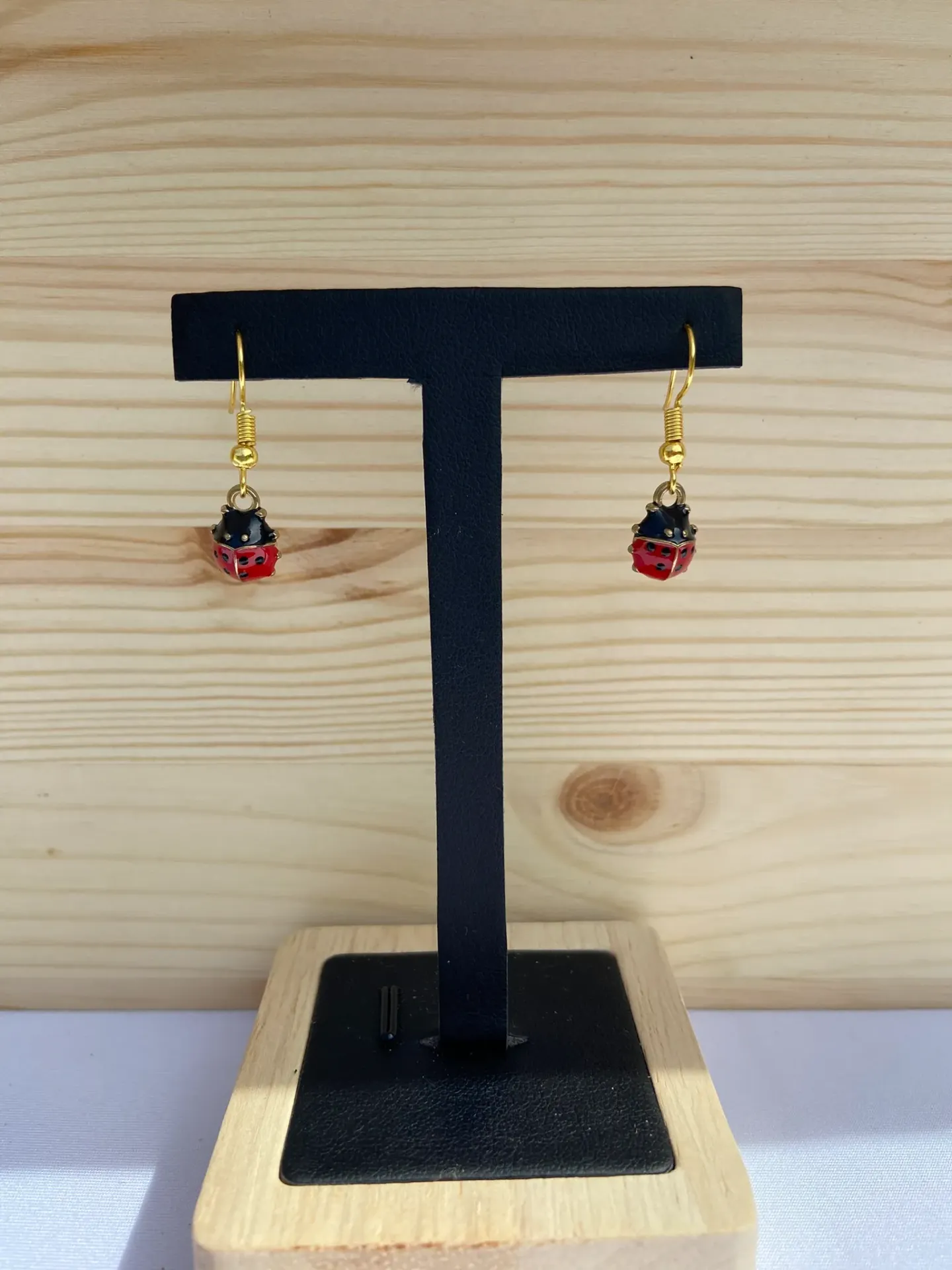 Boucles d'oreilles coccinelle en acier inoxydable