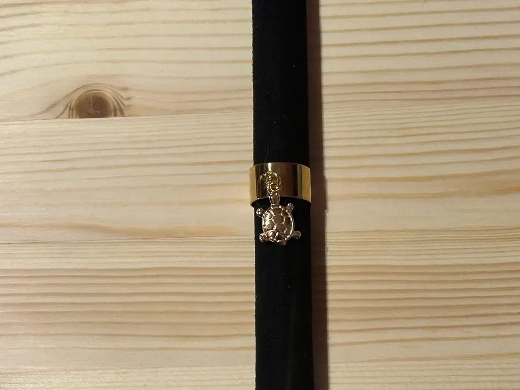 Bague dorée tortue en acier inoxyable