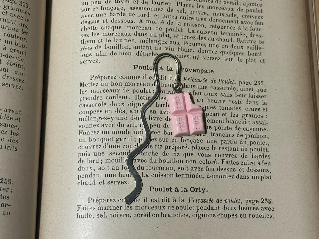 Marque-page chocolat rose