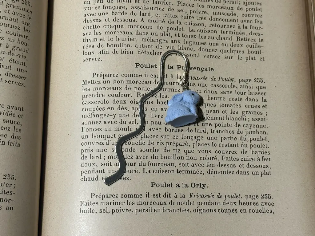 Marque-page lapin bleu