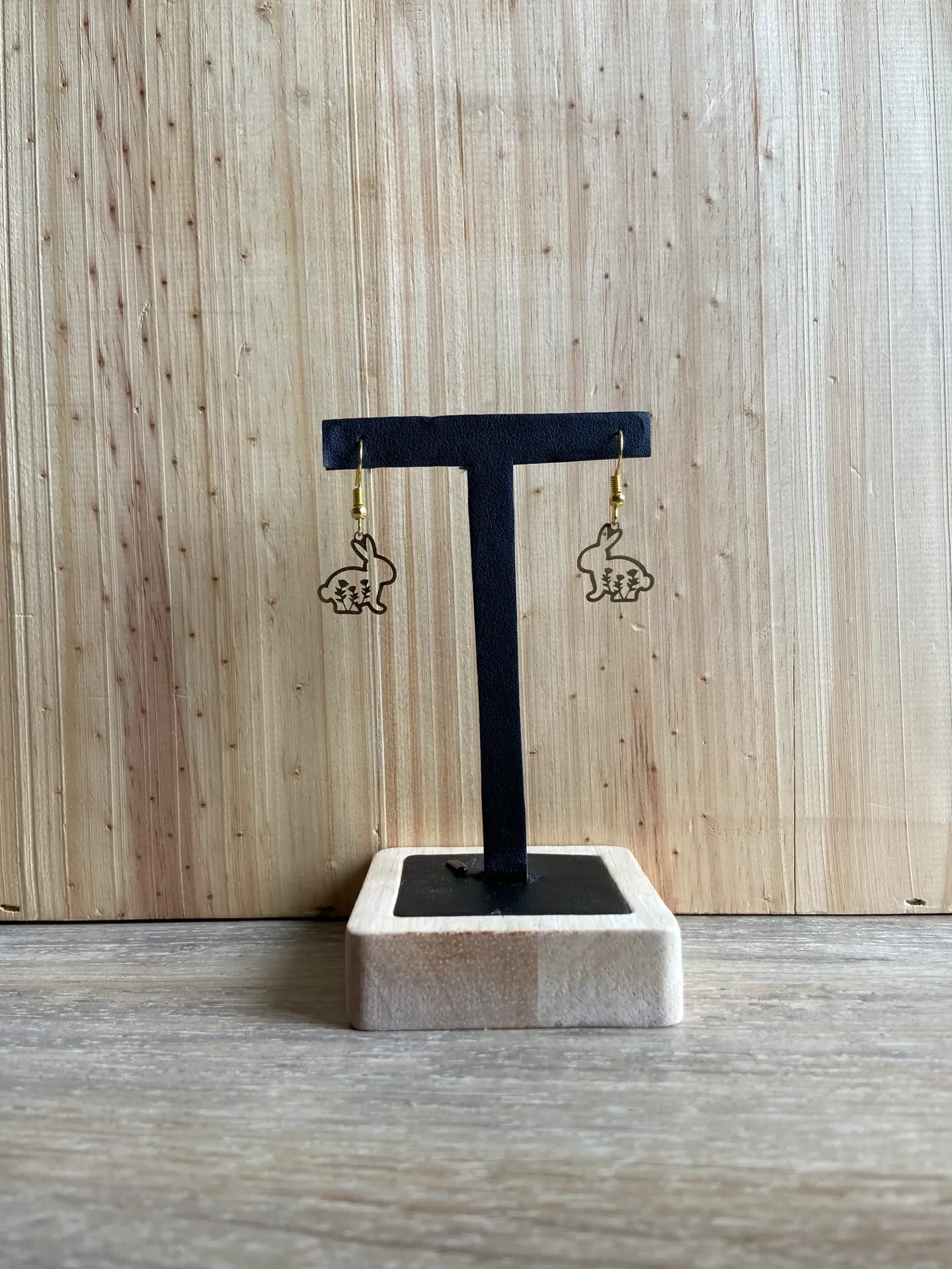 Boucle d'oreilles lapin en acier inoxydable