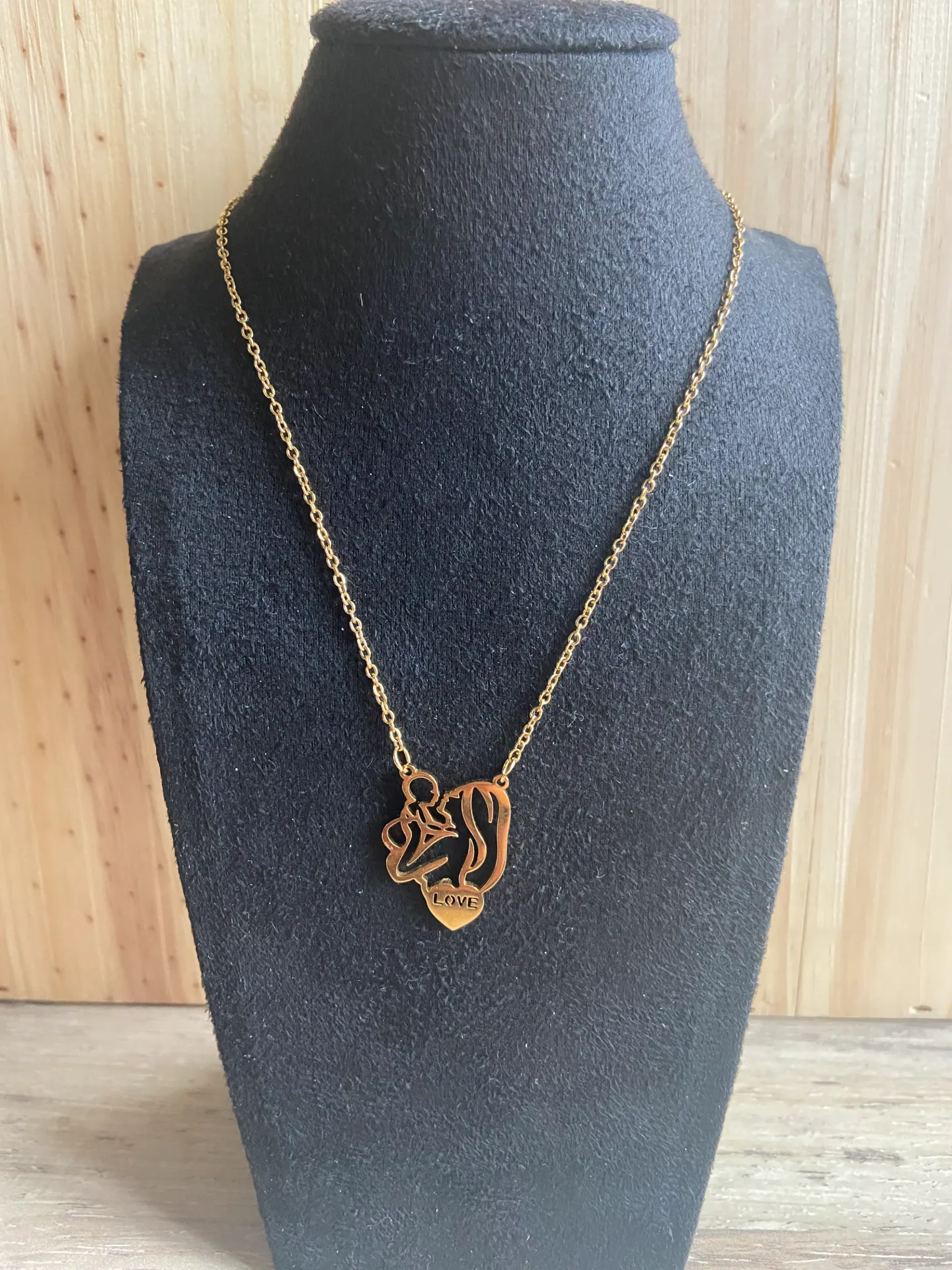 Collier maman et enfant en acier inoxydable (Dorée)