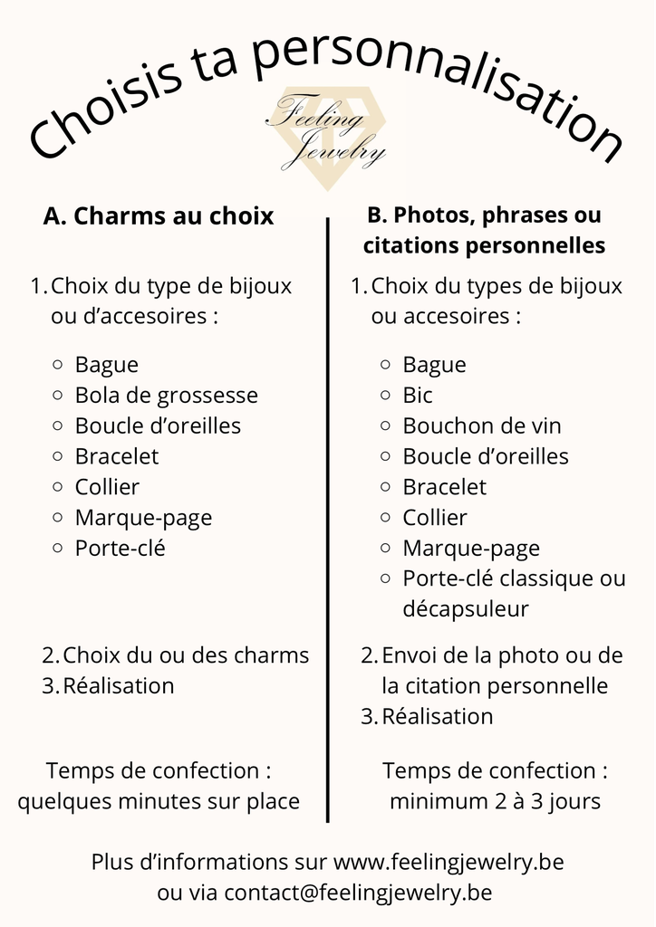 Création personnalisée – bijoux & accessoires avec photos, citations ou charms (Bague, Charms)