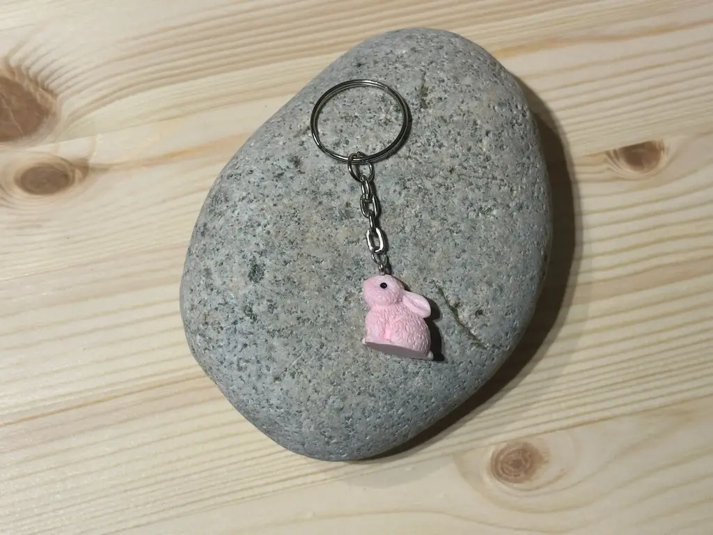 Porte-clé lapin rose