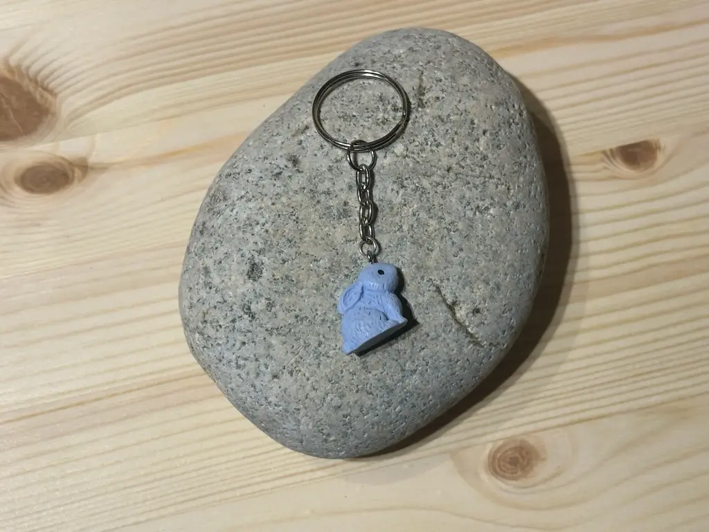Porte-clé lapin bleu