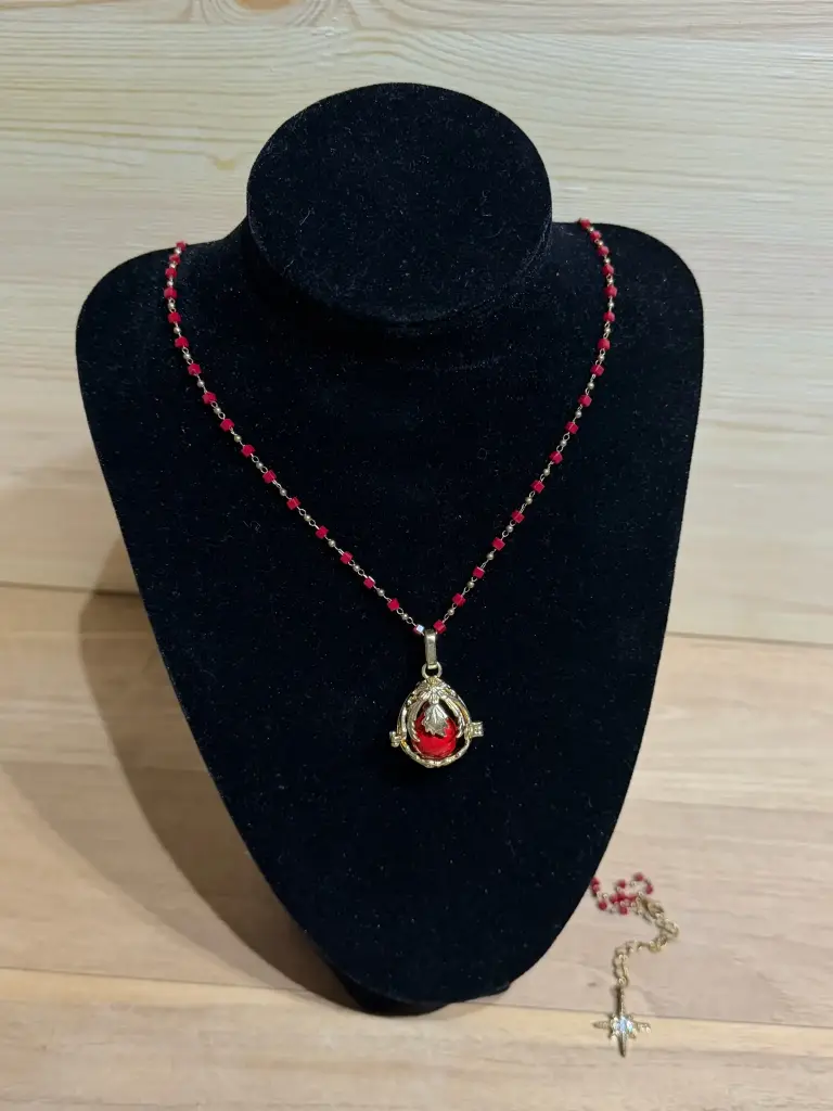 Bola de grossesse bille rouge avec cage dorée 100cm