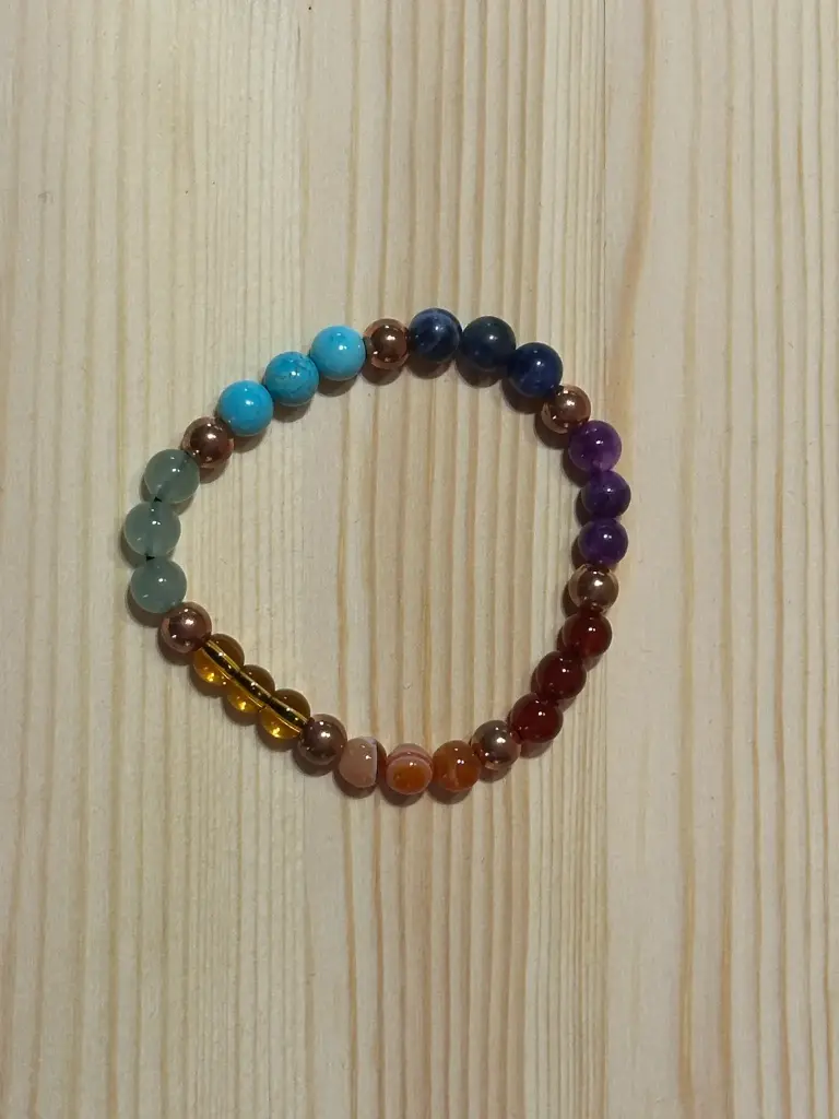 Bracelet en perle 7 chakras taille 14cm