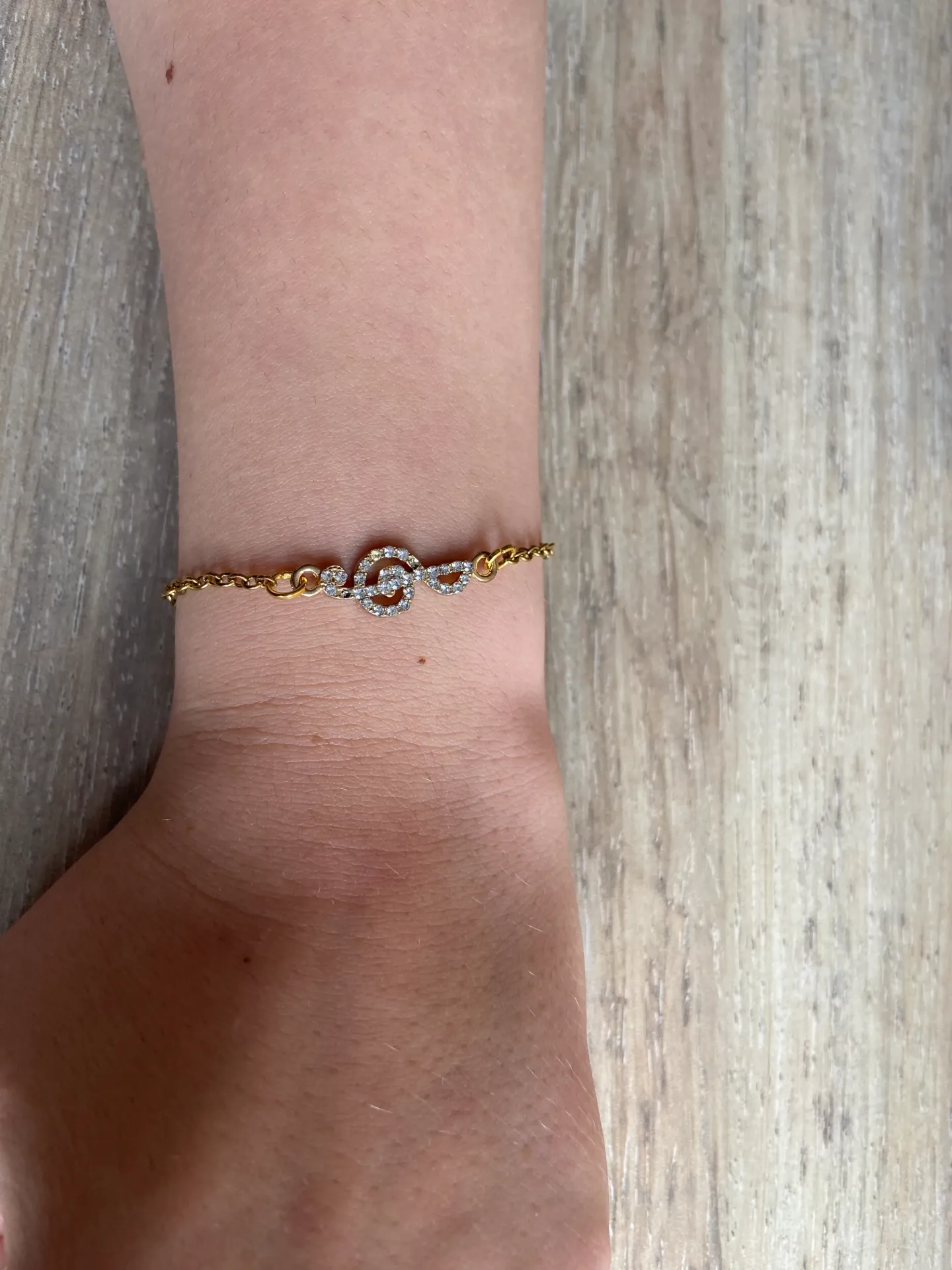 Bracelet doré connecteur clé de sol en acier inoxydable