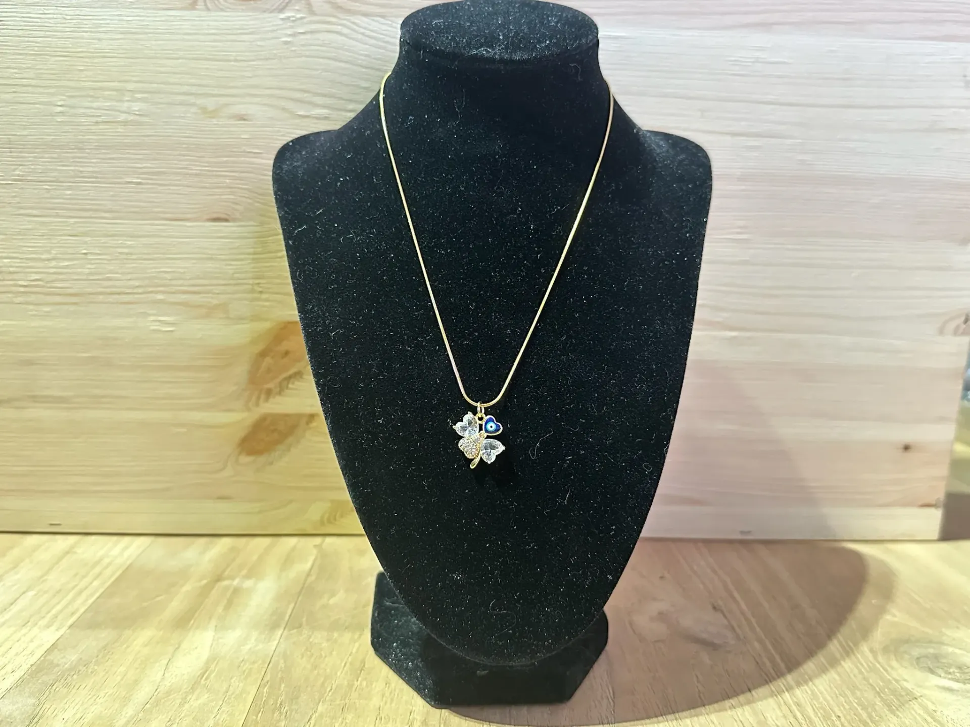 Collier doré trèfle en acier inoxydable 40cm