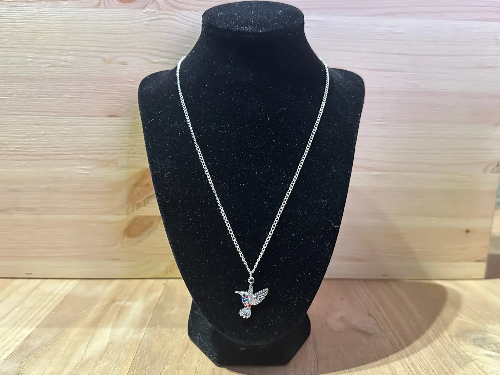 Collier argenté avec pendentif oiseau en acier inoxydable taille 45cm