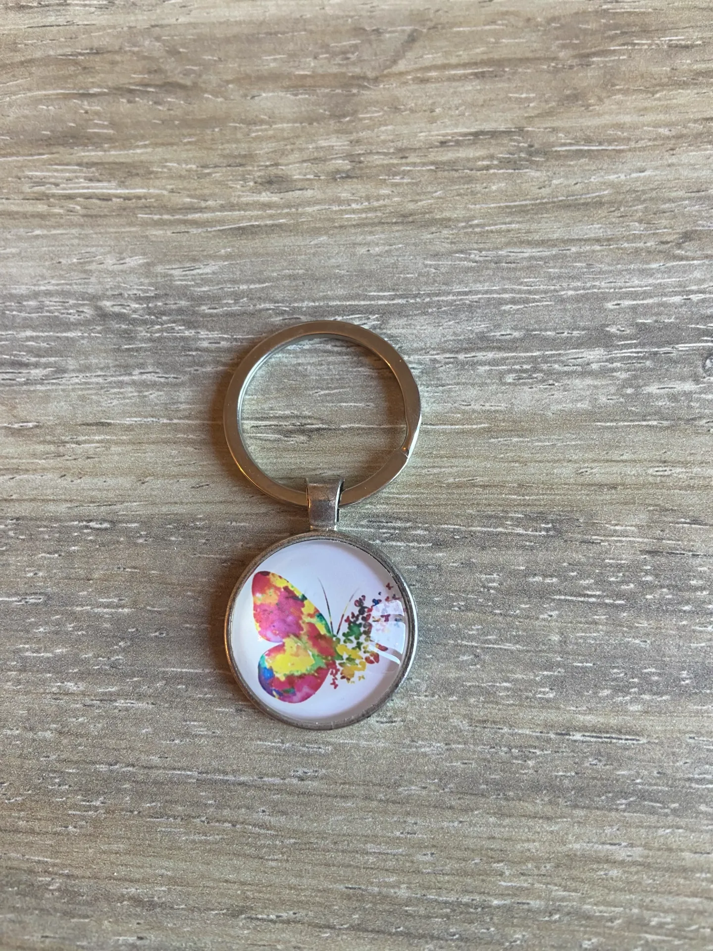 Porte-clé papillon multicolore