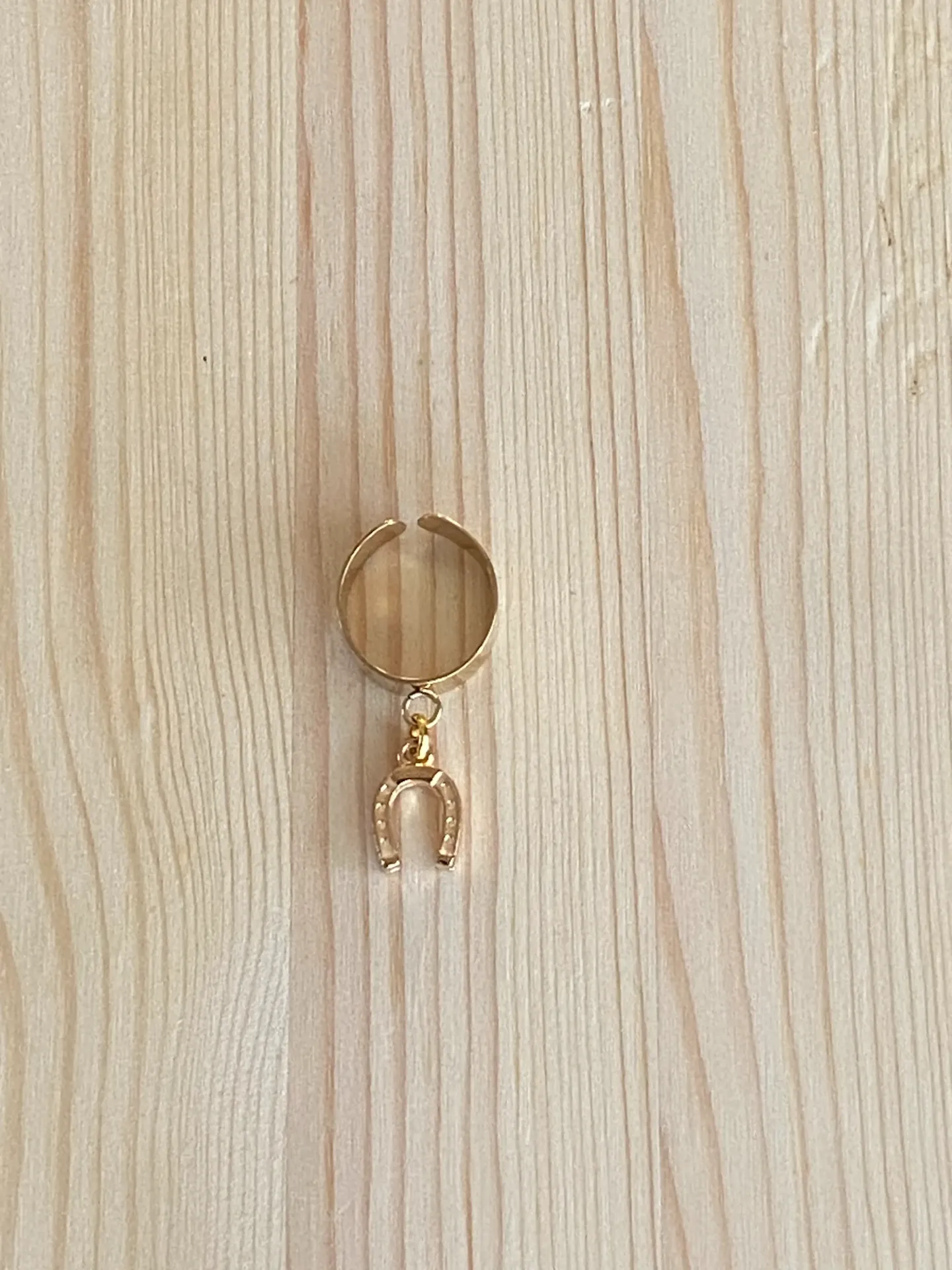 Bague dorée réglable fer à cheval en acier inoxydable