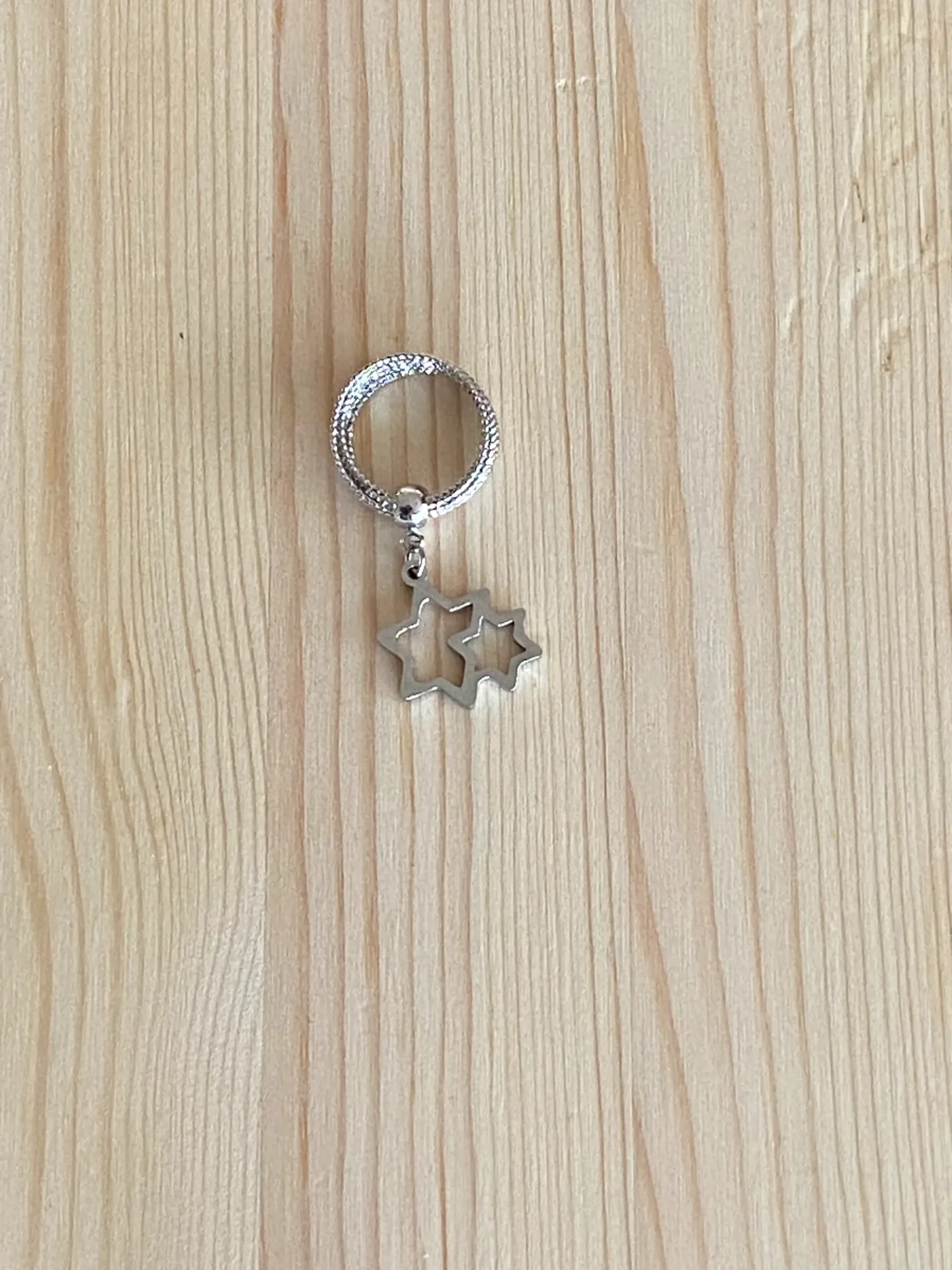 Bague argenté étoile en acier inoxydable